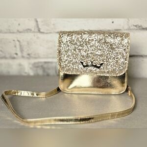 Disney Princess Gold Glitter Crossbody Purse – Crown Detail, New Without Tags